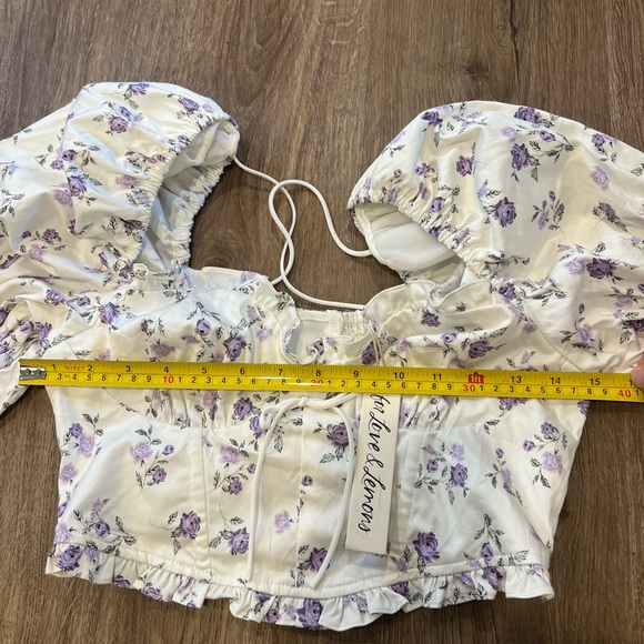 BNWT For Love and Lemons Leslie Blouse in Multi - Picture 6 of 14
